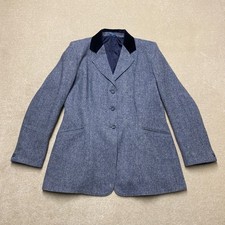 Caldene Blazer Jacket Women's UK 42" Blue Tweed Wool Riding Euqestrian