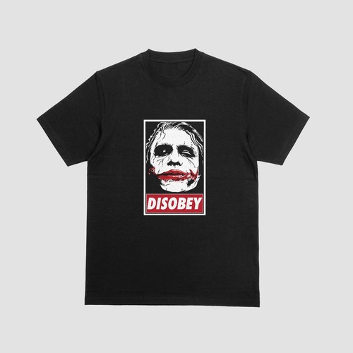Joker disobey poster tshirt - joker,