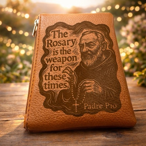 Engraved rosary pouch custom - rosary,