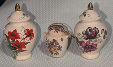 Vintage Ceramic Urn Shaped Pomander by Sallie Robinson floral Design + 1 other