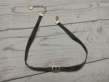 Christian Dior Black/ Gold Ribbon Choker Necklace