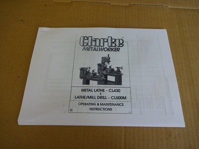 Clarke cl430 cl500 lathe - clarke,