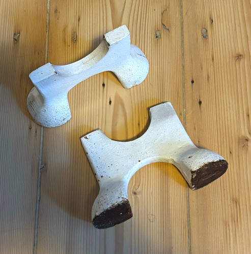 Pair white cast - pair, iron