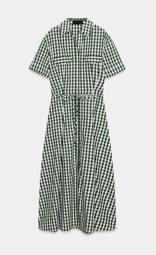 Zara woman ss26 green - zara, gingham