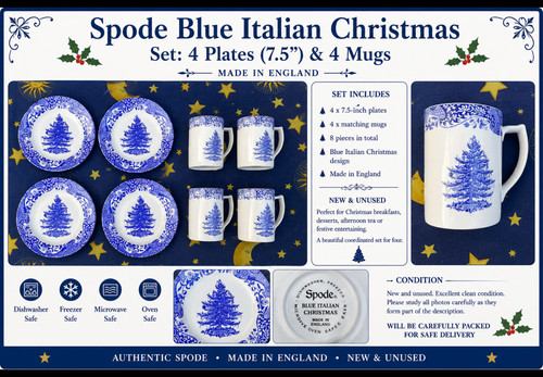 Spode blue italian christmas - blue,