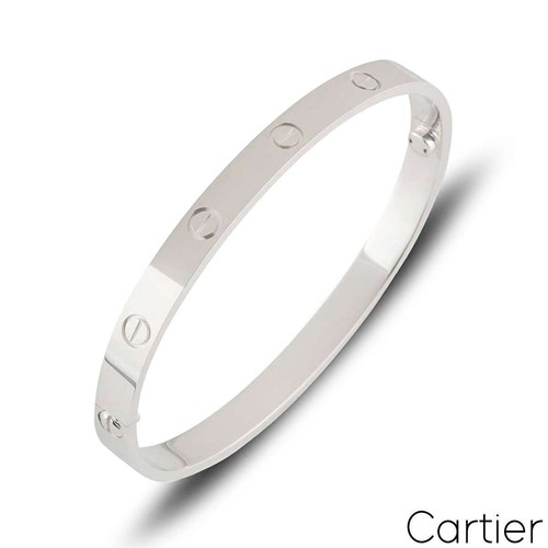 Cartier white gold plain love - white,