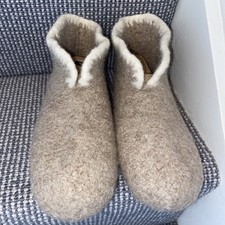 Hand Knitted Felted Scandinavian Style wool &alpaca  Hygge Boot Slippers 5-6