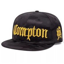 Black Camouflage COMPTON Baseball Cap Hip-Hop Snapback Hat Flat Bill 56-60cm  FF