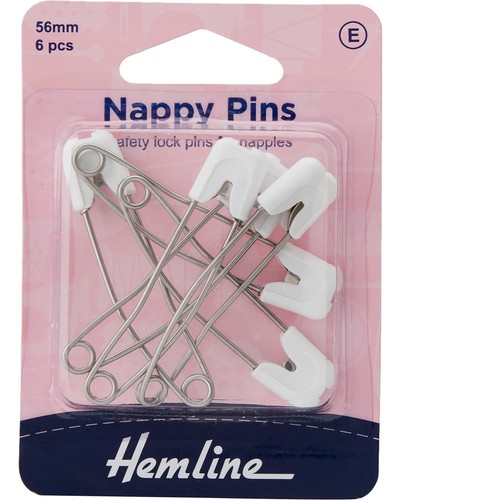 White plastic nappy pins 6 - pins,