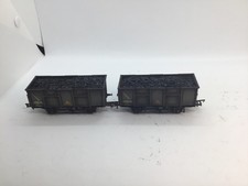TMC/Bachmann 00 gauge 2 x 24.5 ton mineral wagons. With loads & custom weathered