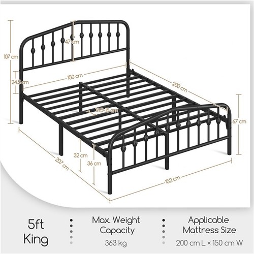 King metal platform - bed, frame