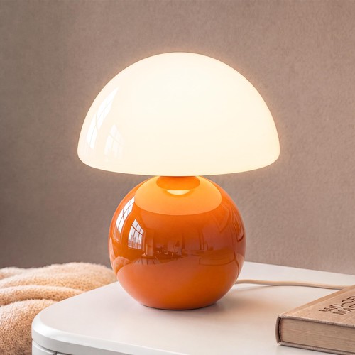 Orange mushroom table lamp - orange,