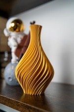 Modern 3D Printed spiral Vase  - for Faux or Dried Flowers