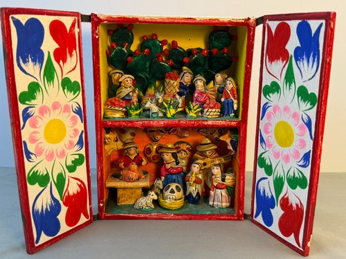 Peruvian retablo nativity - retablo,