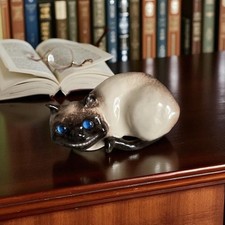 Winstanley Pottery Cheshire Cat Size 2 – Rare Blue Eyes – Signed England