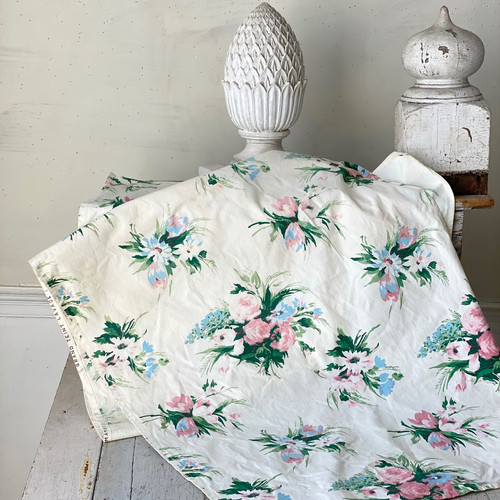 1950 white floral cotton - white,