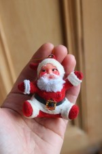 Vintage flocked dancing santa - flocked,