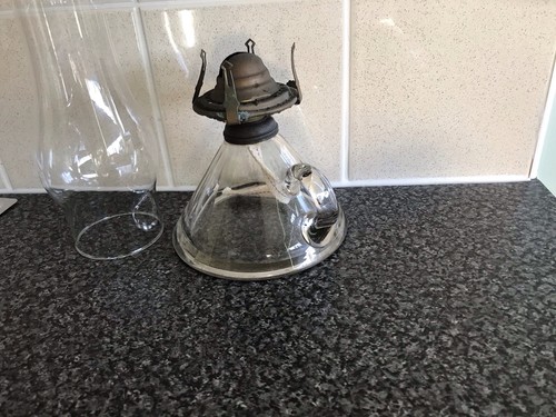 Antique oil lamp with - antique,