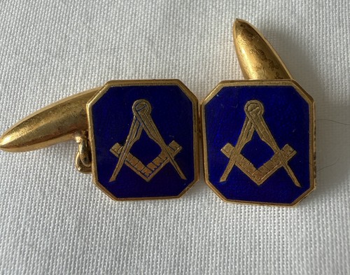 Vintage gold masonic cuff - 9,