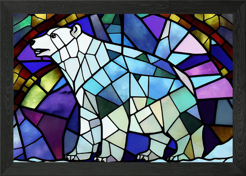 Polar bear stained glass - bear,