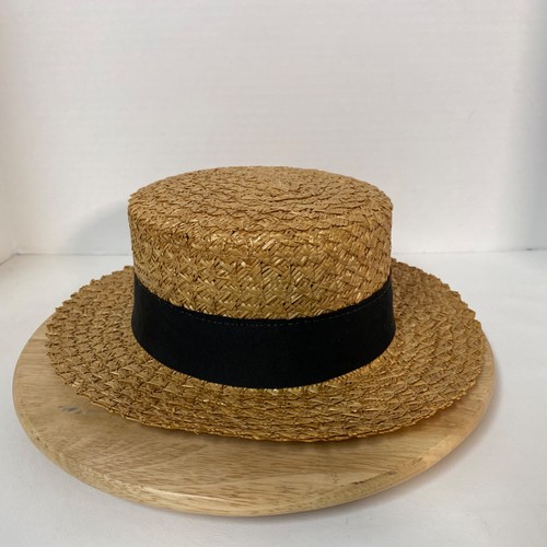 Vintage straw skimmer boater - vintage,