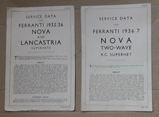 Ferranti Nova Lancastria 1935/6 1936/7  Radio Service Data