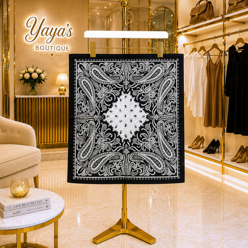 Maxx black white paisley - tk,