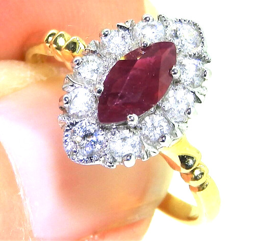 18ct gold ruby - 18ct, diamond