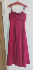 Vtg Y2K Monsoon Pink Silk Evening Dress Slip Style Cocktail Size 10 Midi 50s