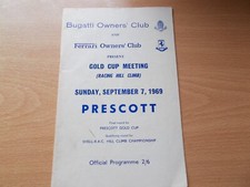 Prescott Gold Cup Hill Climb , Programme.7-9-1969.  (MR1586)