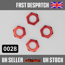 RED BLUE GREEN ALUMINIUM M12 SERRATED WHEEL NUTS 17MM HEX1/8 RC BUGGY SET OF 4