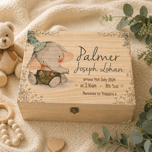 Personalised elephant keepsake - elephant,