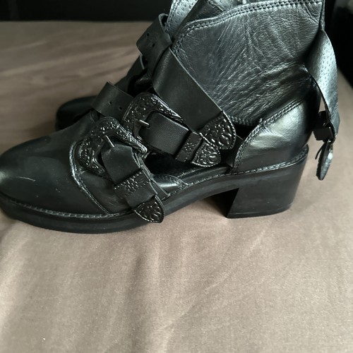 Women leather ankle boots - leather,