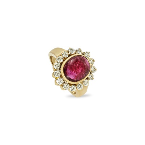 Yellow gold diamond - gold, ruby