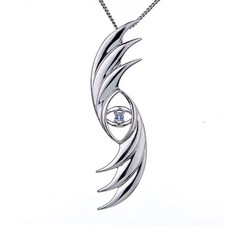 Tanzanite Necklace Sterling Silver Natural Blue Gemstone Handmade UK Design Gift