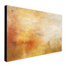 Sun Setting Over A Lake by J.M.W. Turner - Canvas Wall Art Framed Print