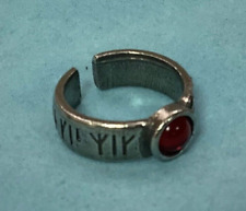 Viking Silver Pewter Red Gem