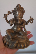 Vintage / Antique Indian Bronze Figure Of Ganesh