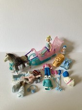 2000s Polly Pocket Winter Bundle- Horse and Sled, Doll, Clothes