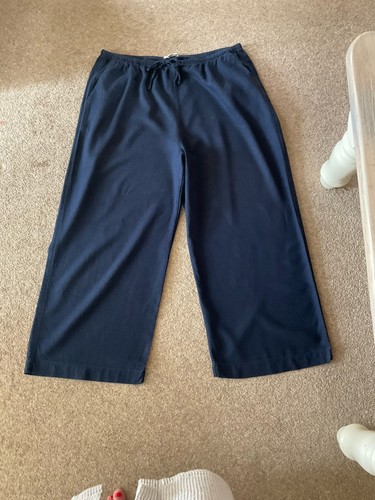 Ladies linen mix navy - linen,