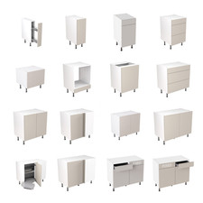 Slab Matt Light Grey Kitchen Base Units Soft Close All Sizes Flat Pack Kitchen K