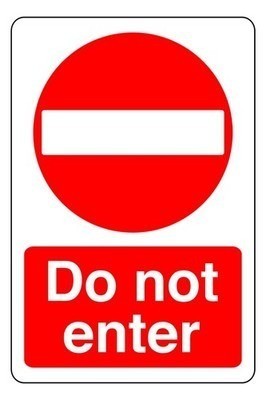 Not enter safety sign - do,