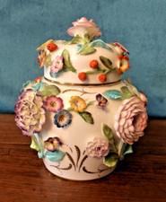 COALPORT COALBROOKDALE FLORAL ENCRUSTED LIDDED POT - FOR RESTORATION