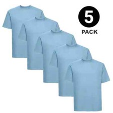 Mens Plain T-Shirts Multipack 5 Pack 100% Cotton Blank Short Sleeve New Tee Gym