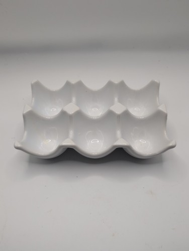 Ceramic white egg holder tray - egg,