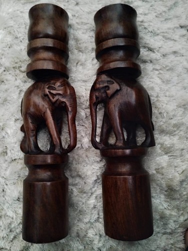 Wooden candle stick - candle, holders