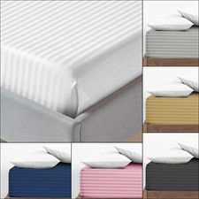 100% Egyptian Cotton Fitted Bed Sheet 30cm Extra Deep 300TC Single Double King