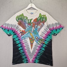 Vintage 1992 Grateful Dead T Shirt Large White Tie Dye Surf Bears Soldier Field