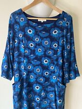 Seasalt Cornwall Blue Floral Poppies Freshwater Relaxed Tunic Dress 12 Altered