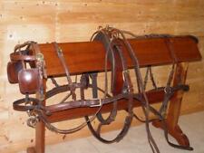 Vintage Complete English Brown Leather Pony Driving Harness Bridle Brass Fixings